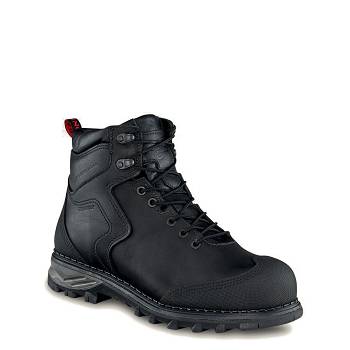 Red Wing Férfi Burnside 6-inch Waterproof Safety Toe Munkavédelmi Bakancs Fekete